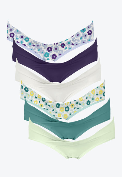 Crossover Maternity Bikini Underwear, 6-pk, Botane