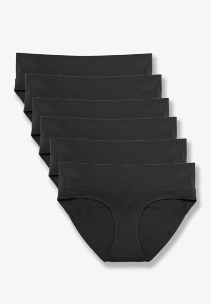 Foldable Maternity Underwear, 6-pk, All Black