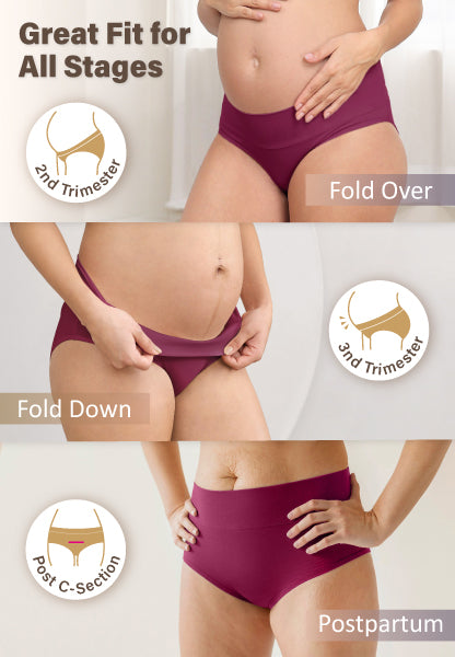 Intimate Portal fold over maternity underwear, fit for all stages