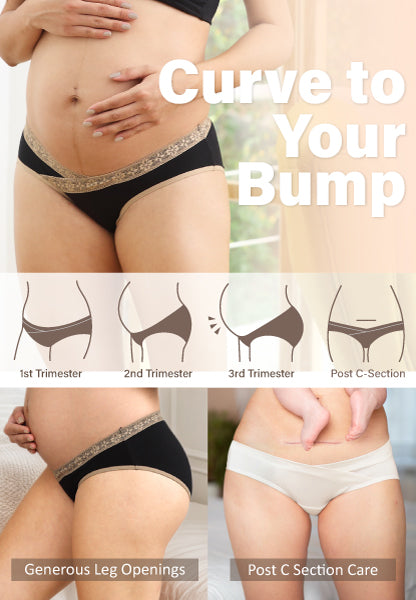 Intimate Portal cute cotton maternity panties under the bump