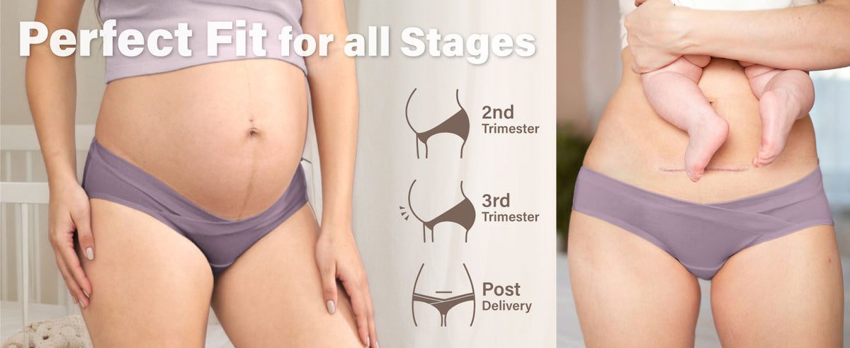 Crossover Maternity Bikini Underwear, 3-pk, Basics Size Chart