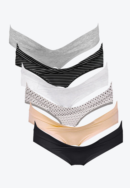 Crossover Maternity Bikini Underwear, 6-pk, Inspiration