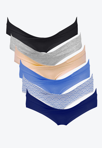 Crossover Maternity Bikini Underwear, 6-pk, Midnight